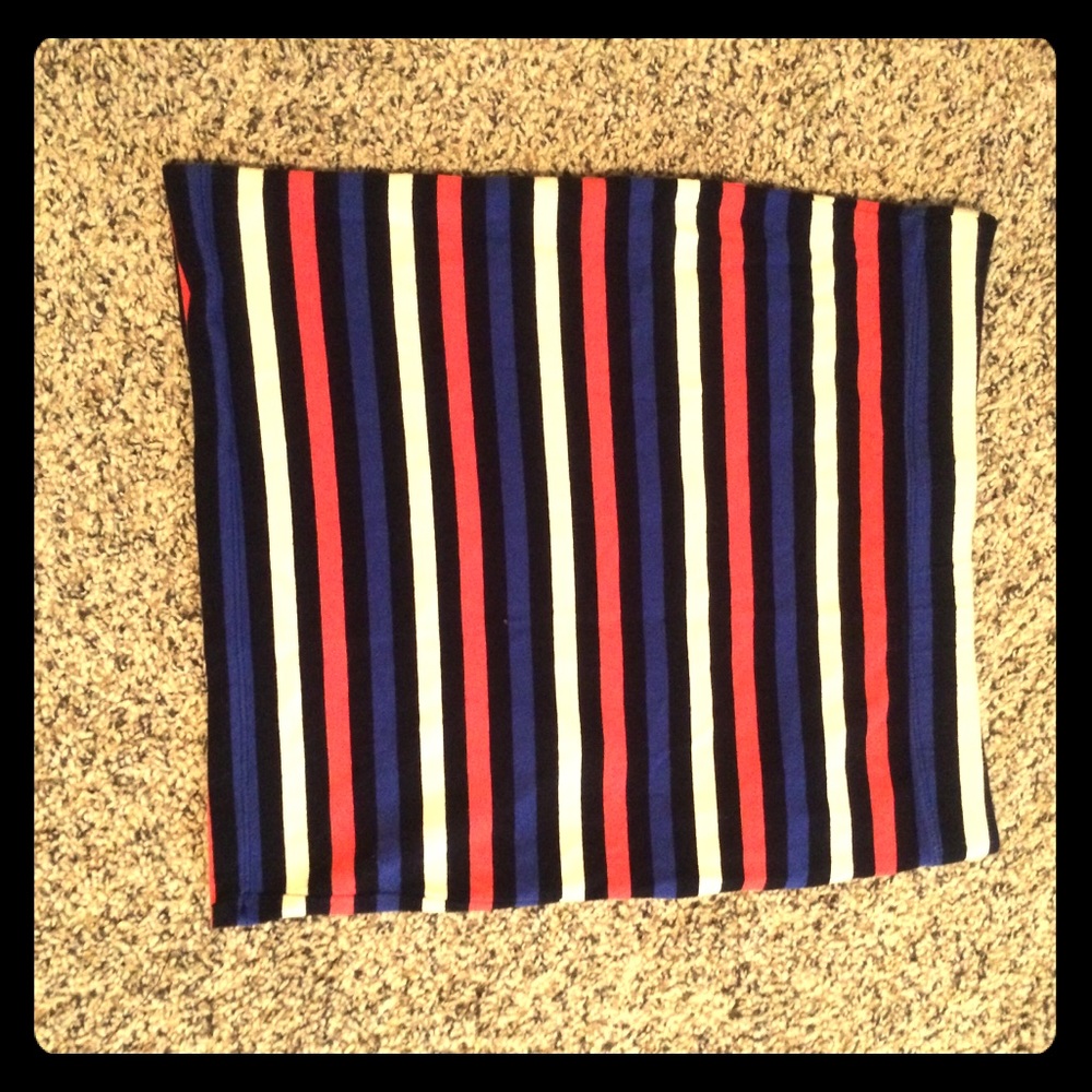 Bright striped mini skirt